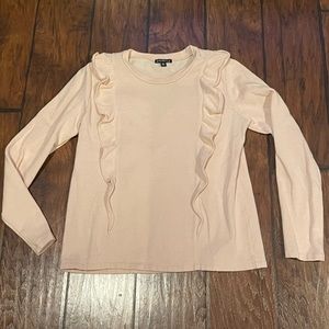 *3 for $25* JCrew Mercantile Pale Pink Ruffle Sweatshirt XS